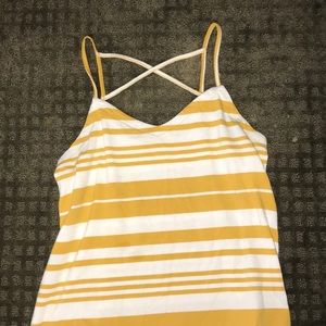 yellow strip crossback tank top!